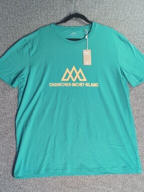 Native Spirit Chamonix-Mont Blanc French Alps Organic Cotton Tee Size XXL Green
